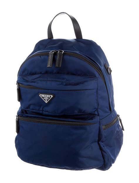 prada backpack impunturato tessuto nylon multicolor blue black|Prada Backpacks .